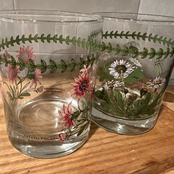 Portmeirion Botanic Garden Glasses Old Fashioned Tumbler 12 OZ Set Of 4 Flower - Picture 2 of 3
